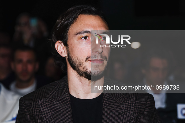 Matteo Darmian is attending the gala evening for the Amici dei Bambini tournament at Galleria Lampo in Milan, Italy, on February 7, 2024. 