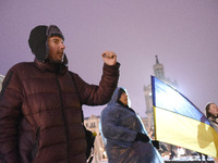 Activists are gathering in Maidan Nezalezhnosti in Kyiv, Ukraine, on February 10, 2024, to show their support for General Valerii Zaluzhnyi,...