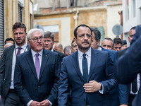 Frank-Walter Steinmeier and Nikos Christodoulides are touring in Nicosia, Cyprus, on February 12, 2024. The President of Germany, Frank-Walt...