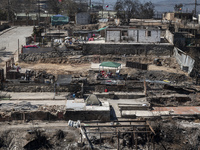 Houses are destroyed in Villa Independencia, a place devastated by the mega fire. (