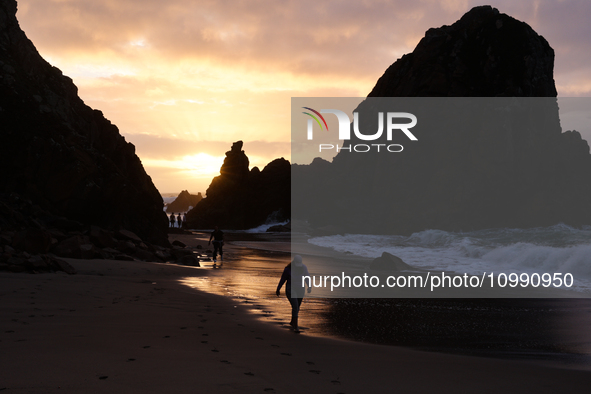 A view of the Ursa Beach in Sintra, Portugal on February 12, 2024. 