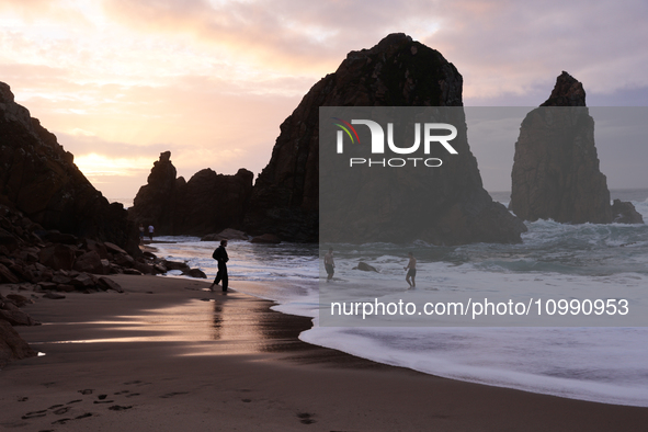 A view of the Ursa Beach in Sintra, Portugal on February 12, 2024. 