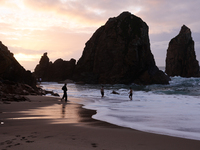 A view of the Ursa Beach in Sintra, Portugal on February 12, 2024. (