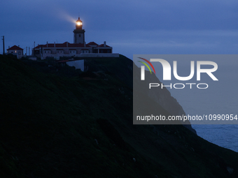 A view of the Cabo da Roca Lighthouse in Sintra, Portugal on February 12, 2024. (