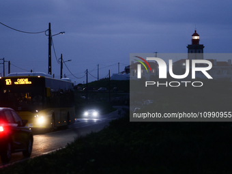 A view of the Cabo da Roca Lighthouse in Sintra, Portugal on February 12, 2024. (