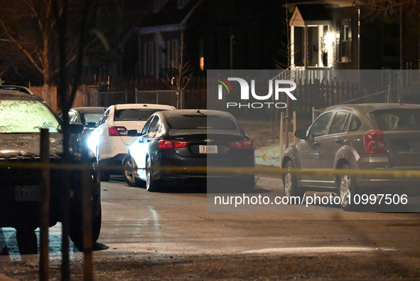 Law enforcement is present on Hanna Place Southeast in Washington, DC, United States, on February 15, 2024. Police are on the scene with an...