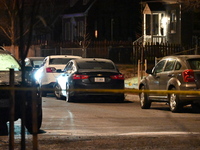 Law enforcement is present on Hanna Place Southeast in Washington, DC, United States, on February 15, 2024. Police are on the scene with an...