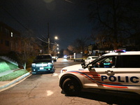 Law enforcement is present on Hanna Place Southeast in Washington, DC, United States, on February 15, 2024. Police are on the scene with an...