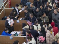 Job seekers are exchanging employment information with employers at the large-scale human resources trade fair in Haian, East China's Jiangs...