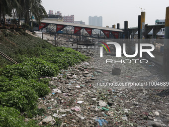 A view of the Buriganga River, in Dhaka, Bangladesh on February 18, 2024, reveals it as one of the most polluted rivers in the world. Thousa...