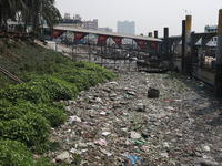 A view of the Buriganga River, in Dhaka, Bangladesh on February 18, 2024, reveals it as one of the most polluted rivers in the world. Thousa...