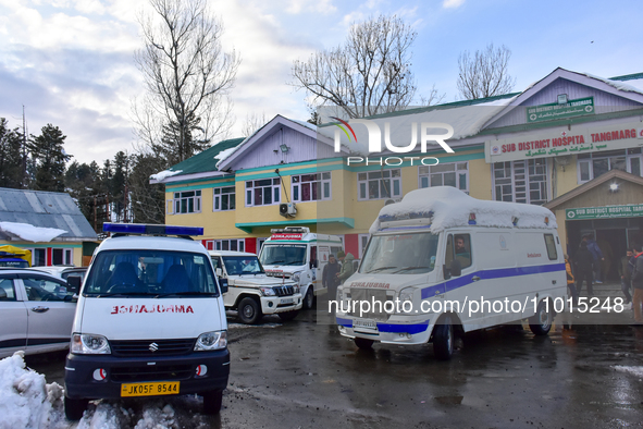 A fleet of ambulances is remaining on alert after an avalanche hit the Ski resort in Gulmarg, Baramulla District, Indian Administered Kashmi...