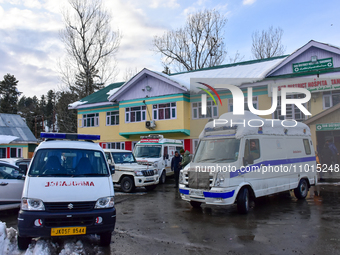 A fleet of ambulances is remaining on alert after an avalanche hit the Ski resort in Gulmarg, Baramulla District, Indian Administered Kashmi...