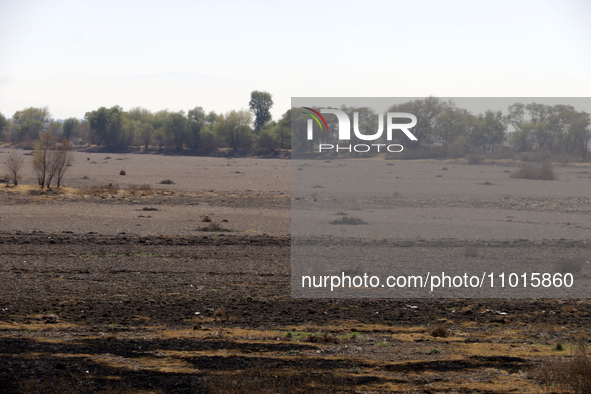 The Zumpango Lagoon in Zumpango de Ocampo, Mexico, is experiencing the effects of drought, with an area of 20 hectares impacted due to the l...