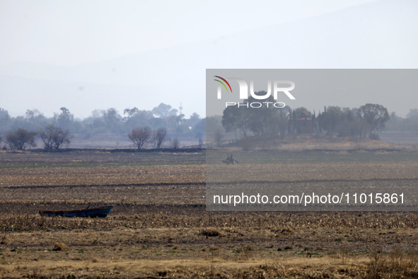 The Zumpango Lagoon in Zumpango de Ocampo, Mexico, is experiencing the effects of drought, with an area of 20 hectares impacted due to the l...