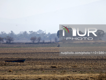 The Zumpango Lagoon in Zumpango de Ocampo, Mexico, is experiencing the effects of drought, with an area of 20 hectares impacted due to the l...