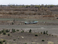 Boats are being abandoned inside the Zumpango Lagoon in Zumpango de Ocampo, Mexico, on February 21, 2024, due to the drought affecting the l...