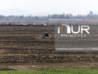 The Zumpango Lagoon in Zumpango de Ocampo, Mexico, is experiencing the effects of drought, with an area of 20 hectares impacted due to the l...