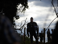 A Gendarme Mobile is standing guard in Saix, Tarn, France, on February 22, 2024. Michel Forst, the United Nations Special Rapporteur on the...