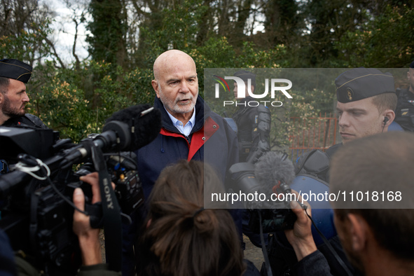 Michel Forst, the United Nations Special Rapporteur on the situation of human rights defenders, is speaking to the press in Saix, Tarn, Fran...