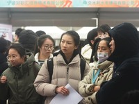 Job seekers are looking for new opportunities at the 2024 Talent Exchange Conference in Hangzhou, Zhejiang Province, China, on February 25,...