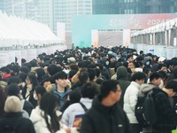 Job seekers are looking for new opportunities at the 2024 Talent Exchange Conference in Hangzhou, Zhejiang Province, China, on February 25,...