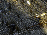 Workers are working at the construction site of Mixheng City in Huai'an, China, on February 25, 2024. (