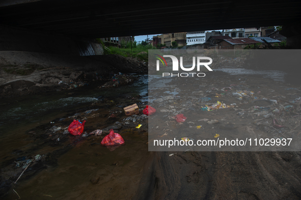 Plastic waste is polluting the Deli River stream in Medan, North Sumatra, Indonesia, on February 26, 2024. Indonesia contributes more than 6...