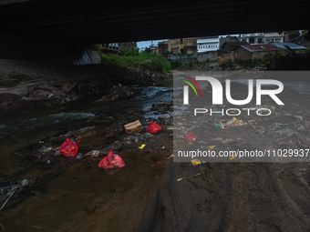 Plastic waste is polluting the Deli River stream in Medan, North Sumatra, Indonesia, on February 26, 2024. Indonesia contributes more than 6...