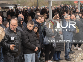 Relatives of the 57 victims are commemorating the one-year anniversary of the train accident, in Tempi Thessaly, Greece, on on February 28,...