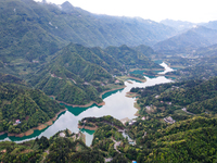 An aerial photo is showing the water diversion project of Chebahe Reservoir in Enshi, Hubei Province, Central China, on May 11, 2023. In 202...