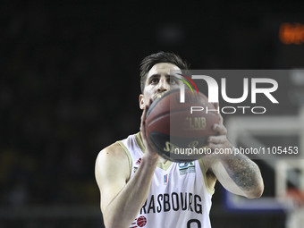 LACOMBE Paul 6  during the Basket match LNB Pro A 2015-2016 between Strasbourg and Rouen, in Strasbourg, eastern France, on March 12, 2016....