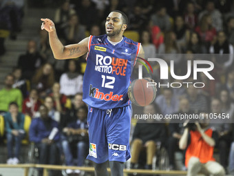 LEWIS Ron 12  during the Basket match LNB Pro A 2015-2016 between Strasbourg and Rouen, in Strasbourg, eastern France, on March 12, 2016....