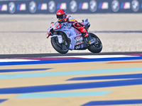 Spanish MotoGP rider Marc Marquez from Gresini Racing MotoGP is in action during the Free Practice 1 session of the Qatar Airways Motorcycle...