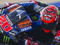 French MotoGP rider Fabio Quartararo from Monster Energy Yamaha MotoGP is participating in the Free Practice 1 session of the Qatar Airways...