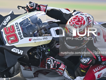 Japanese MotoGP rider Takaaki Nakagami of LCR Honda is in action during the Free Practice 1 session of the Qatar Airways Motorcycle Grand Pr...