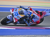 Spanish MotoGP rider Alex Marquez from Gresini Racing MotoGP is in action during the Free Practice 1 session of the Qatar Airways Motorcycle...