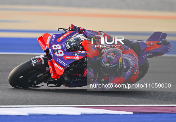 Spanish MotoGP rider Jorge Martin of Prima Pramac Racing is in action during the Free Practice 1 session of the Qatar Airways Motorcycle Gra...