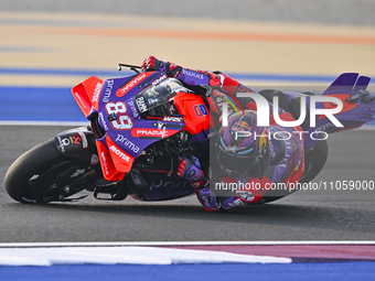 Spanish MotoGP rider Jorge Martin of Prima Pramac Racing is in action during the Free Practice 1 session of the Qatar Airways Motorcycle Gra...