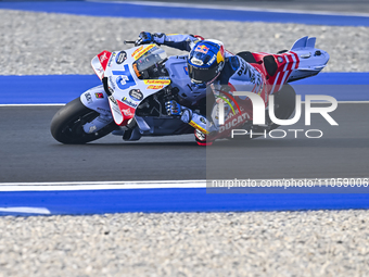 Spanish MotoGP rider Alex Marquez from Gresini Racing MotoGP is in action during the Free Practice 1 session of the Qatar Airways Motorcycle...