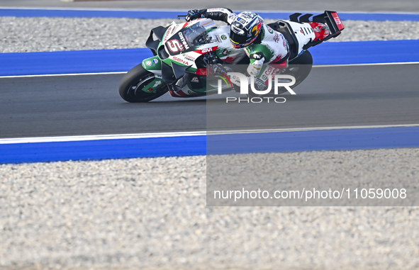 French MotoGP rider Johann Zarco of LCR Honda is in action during the Free Practice 1 session of the Qatar Airways Motorcycle Grand Prix of...