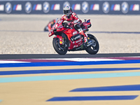 Italian MotoGP rider Enea Bastianini of the Ducati Lenovo Team is in action during the Free Practice 1 session of the Qatar Airways Motorcyc...