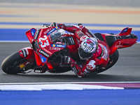 Italian MotoGP rider Enea Bastianini of the Ducati Lenovo Team is in action during the Free Practice 1 session of the Qatar Airways Motorcyc...