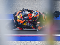 South African MotoGP rider Brad Binder from Red Bull KTM Factory Racing is in action during the Free Practice 1 session of the Qatar Airways...