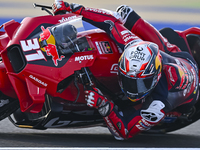 Spanish MotoGP rider Pedro Acosta from Red Bull GASGAS Tech3 is in action during the Free Practice 1 session of the Qatar Airways Motorcycle...