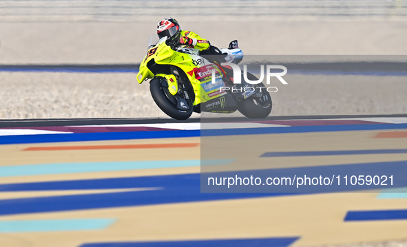 Italian MotoGP rider Fabio Di Giannantonio from the Pertamina Enduro VR46 Racing Team is participating in the Free Practice 1 session of the...