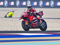 Italian MotoGP rider Enea Bastianini of the Ducati Lenovo Team is in action during the Free Practice 1 session of the Qatar Airways Motorcyc...