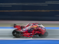 South African MotoGP rider Brad Binder from Red Bull KTM Factory Racing is in action during the Free Practice 1 session of the Qatar Airways...