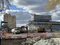 Demolition was seen in progress at Ryan Field, 1501 Central St., Evanston, Illinois, United States, as captured on Saturday, March 9, 2024....