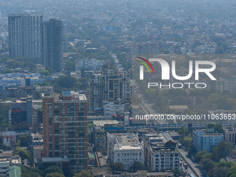 Smog is covering most parts of the cityscape in Kolkata, India, on March 10, 2024. (